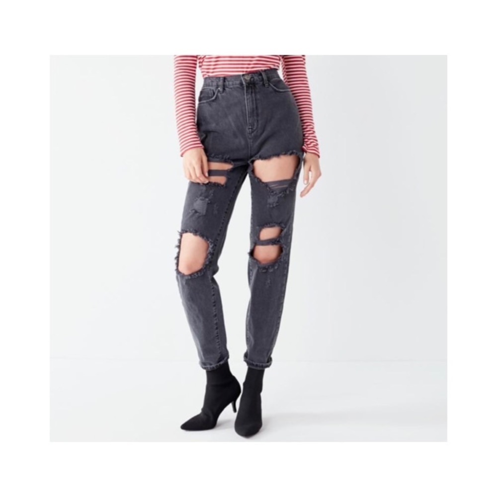 High Waisted Ripped Jeans